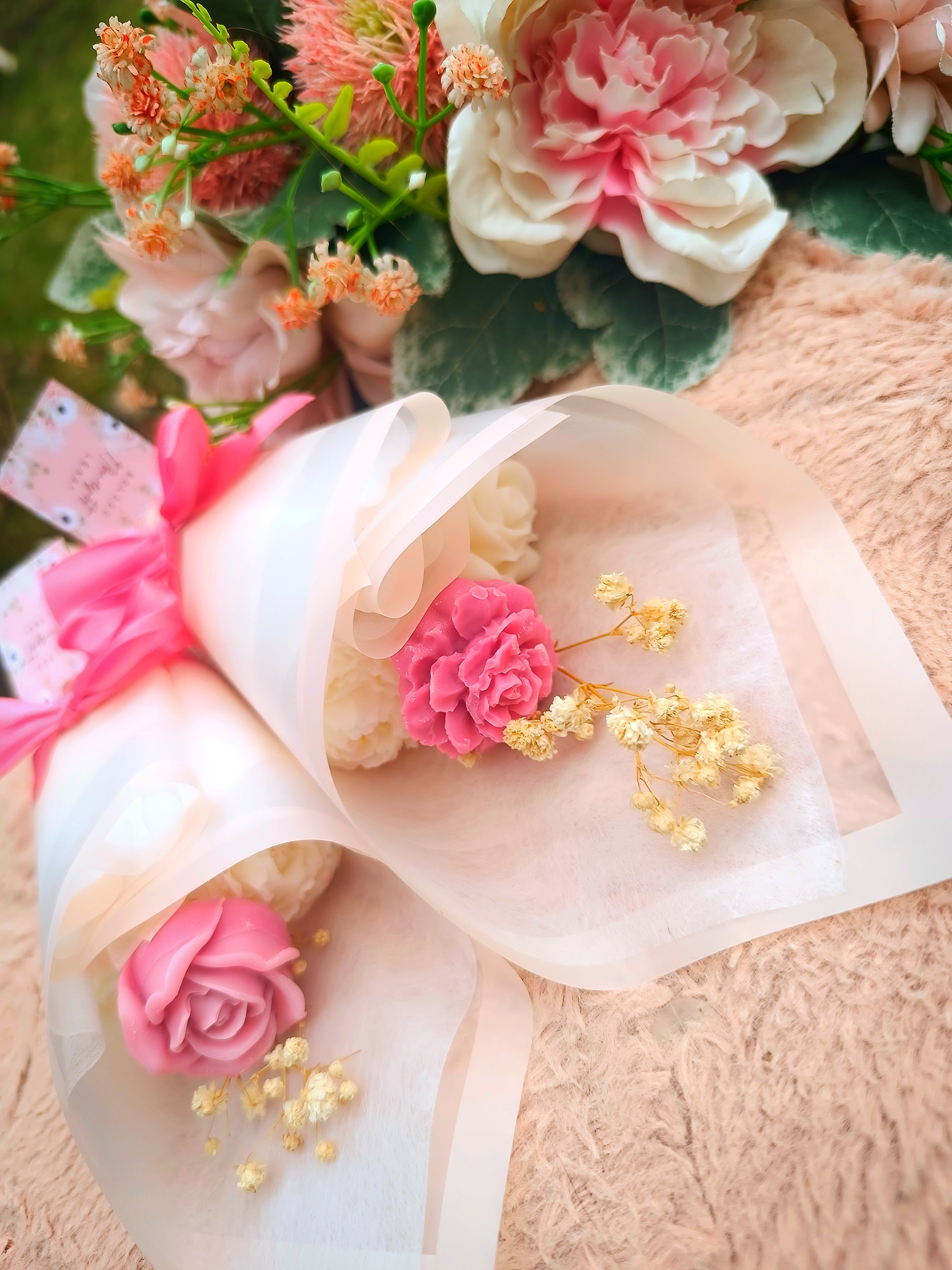 Ajándék Nőnapra virág viasz csokor